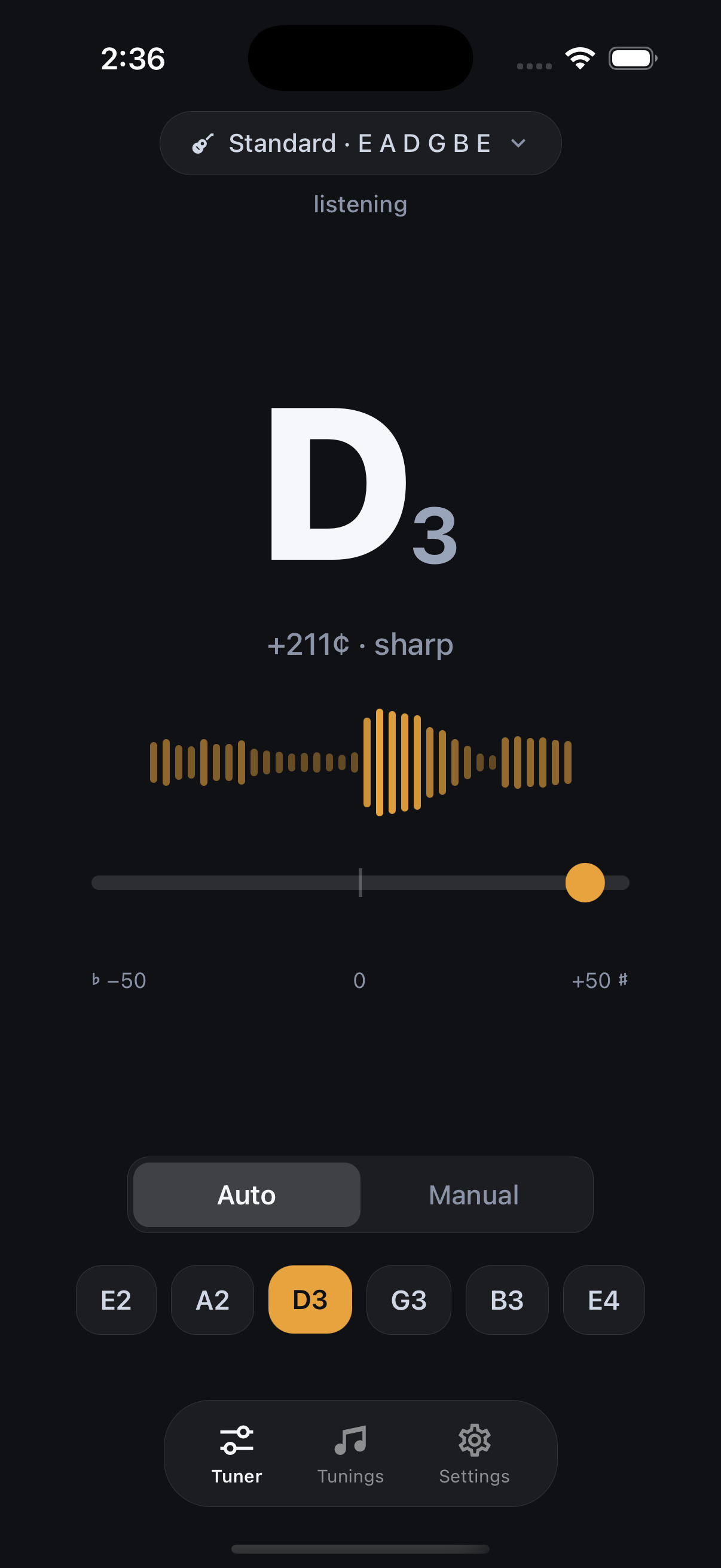 Open Tuner tuning screen